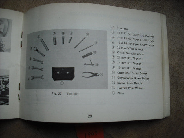 Sold by Invoice 8/7/15 $55.00 Suzuki T125 Stinger 1969 Owners Manual
