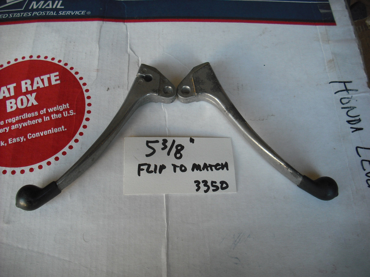 Honda Brake Clutch Lever Pair 5 3/8" With Rubber Tip 3550