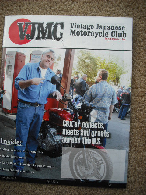 VJMC Magazine Jay Leno Honda CBX April 2010 sku 3364 Free shipping to USA 48 states