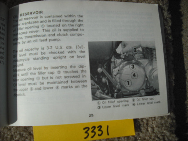 Honda CB500 Four K0 1971 Owners manual sku 3945