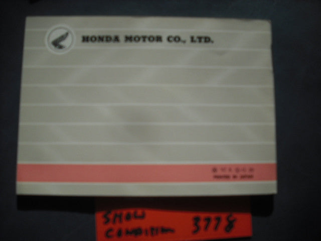 Honda  SS125A CL125A CD125A Owners Manual NOS sku 3778