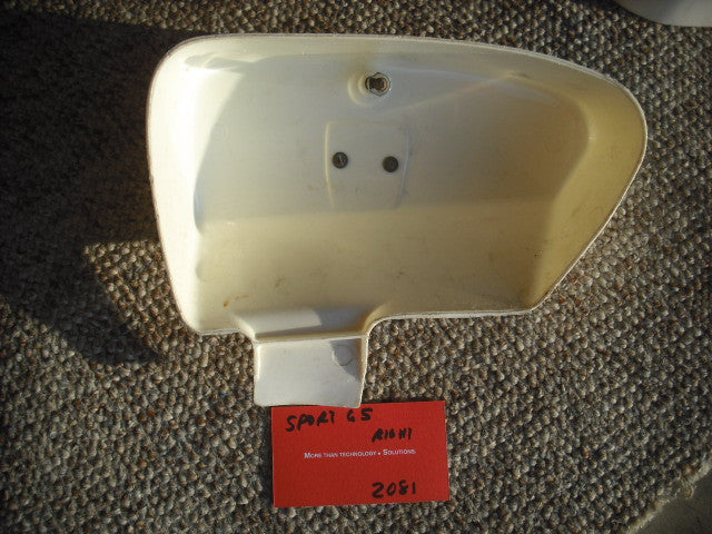 Honda Sport 65 sidecover right white with badge sku 2081