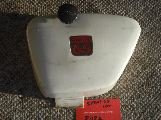 Honda Sport 65 sidecover left white with badge sku 2082