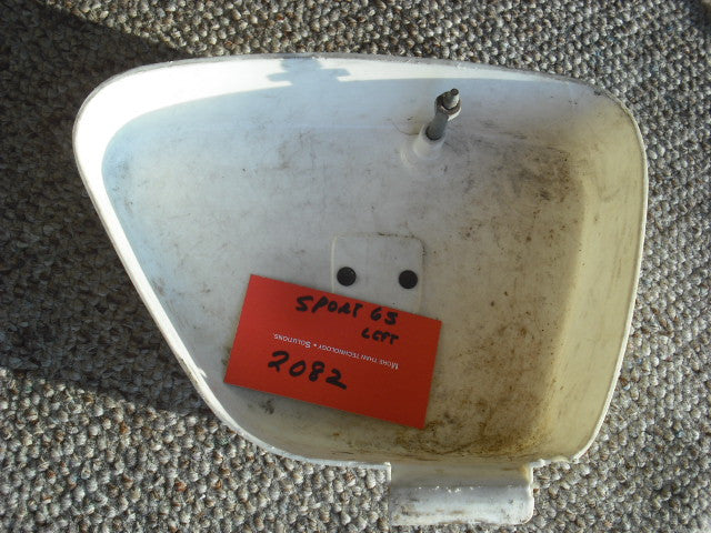 Honda Sport 65 sidecover left white with badge sku 2082