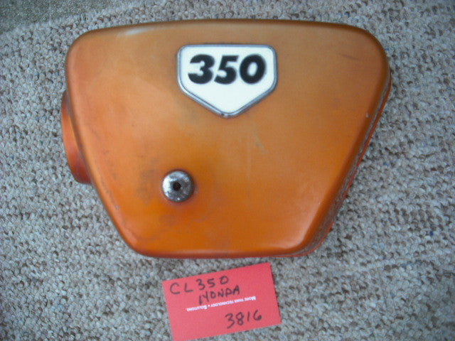 Honda CL350K2 1970 Candy Topaz Orange Left Sidecover 3816