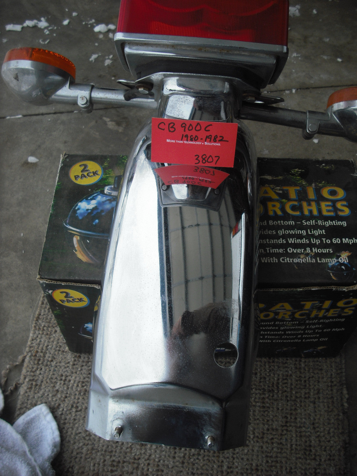 Honda CB900C Rear Fender with working tail light turn signals sku 3807