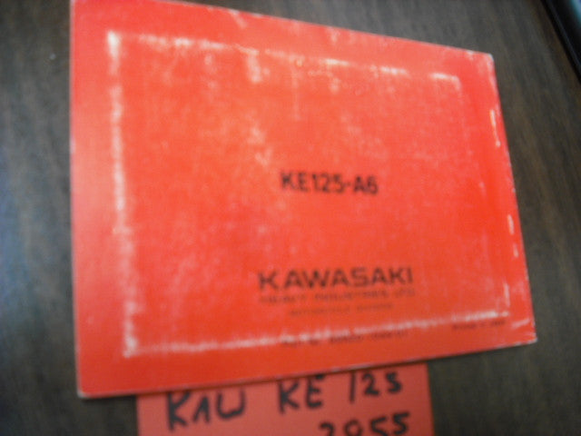 Kawasaki KE125A6 Owners manual 1978 part 9920-1044-01 sku 3855