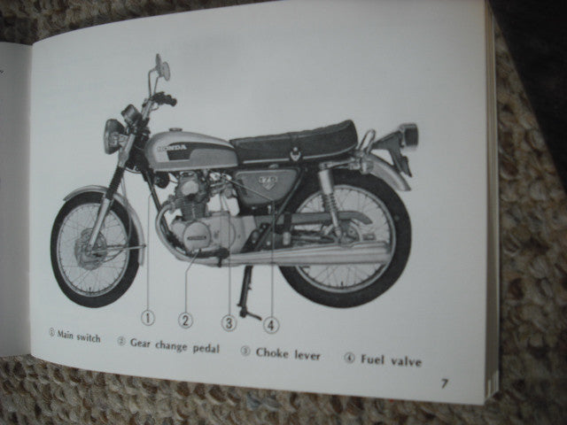 Honda CB175K7 1973 NOS New Manual sku 3849