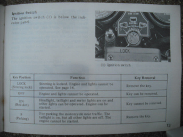Honda CB650 1979 Owners Manual sku 3875