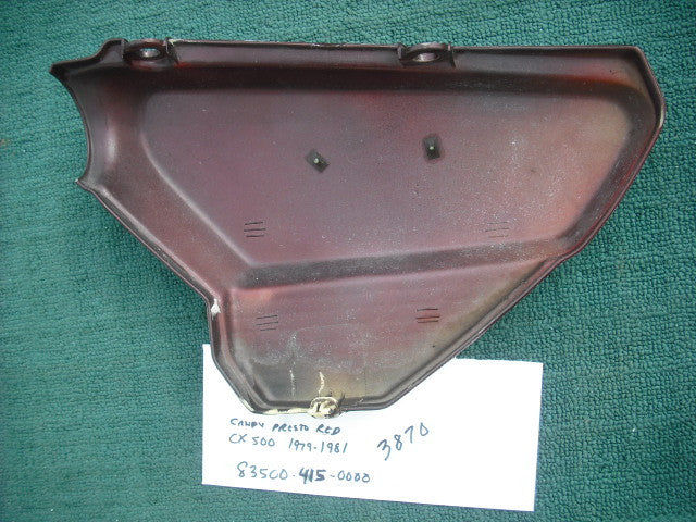 Honda CX500 Sidecover Right Candy Presto Red  83500-415-0000 sku 3870