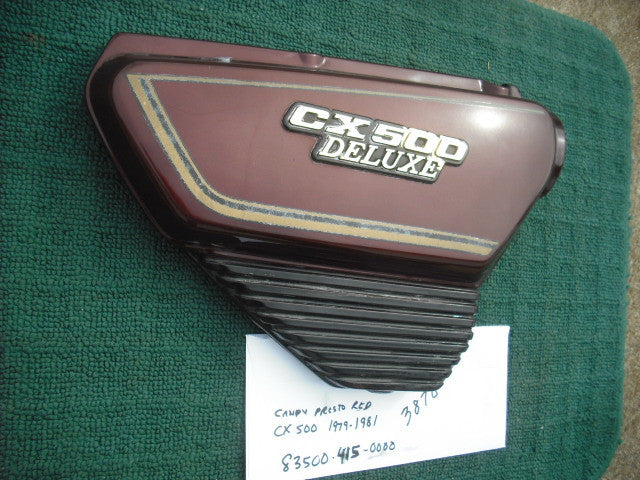 Honda CX500 Sidecover Right Candy Presto Red  83500-415-0000 sku 3870