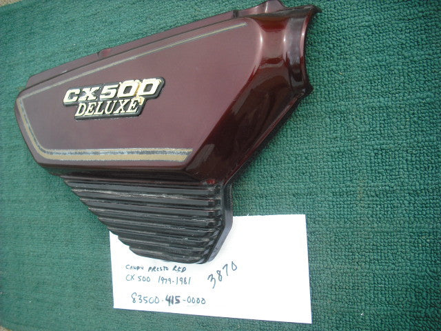 Honda CX500 Sidecover Right Candy Presto Red  83500-415-0000 sku 3870
