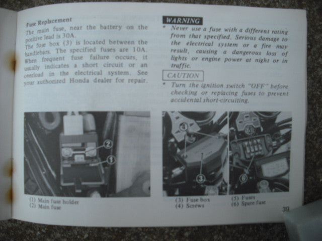 Honda CB650 1979 Owners Manual sku 3875