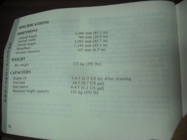 Honda CB125T Owners Manual sku 3889