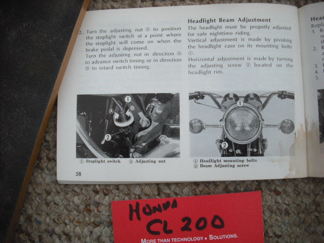 Honda CL200 1974 Owners Manual 3947