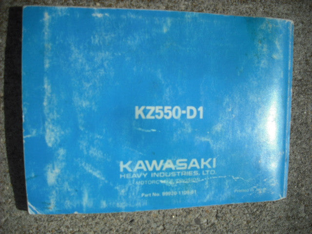 Kawasaki KZ550GP Owners Manual 99920-1109-01 sku 3906