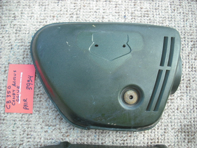 Honda CB350 K3 K4 Sidecover PAIR Candy Baccus Olive 3934