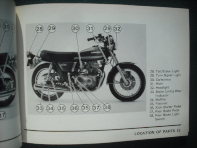 Kawasaki KZ400D Owners Manual 99997-826 sku 3927