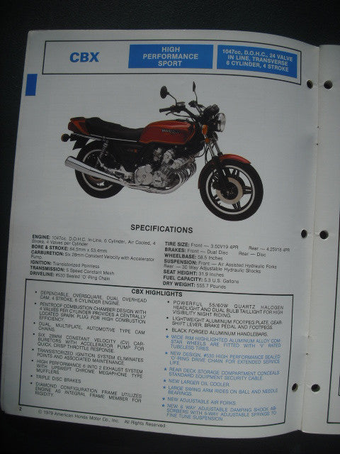 Honda Motorcycle Model Showcase 1980 Full Color 3948