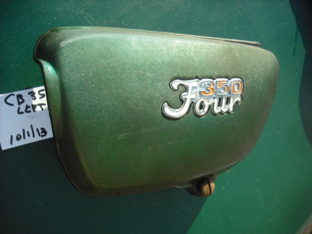 Honda CB350F 350 Four Green Sidecover left with badge 4016