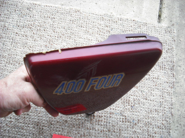 Honda CB400 Four CB400F red left sidecover 83700-377-000ZP  sku 3771
