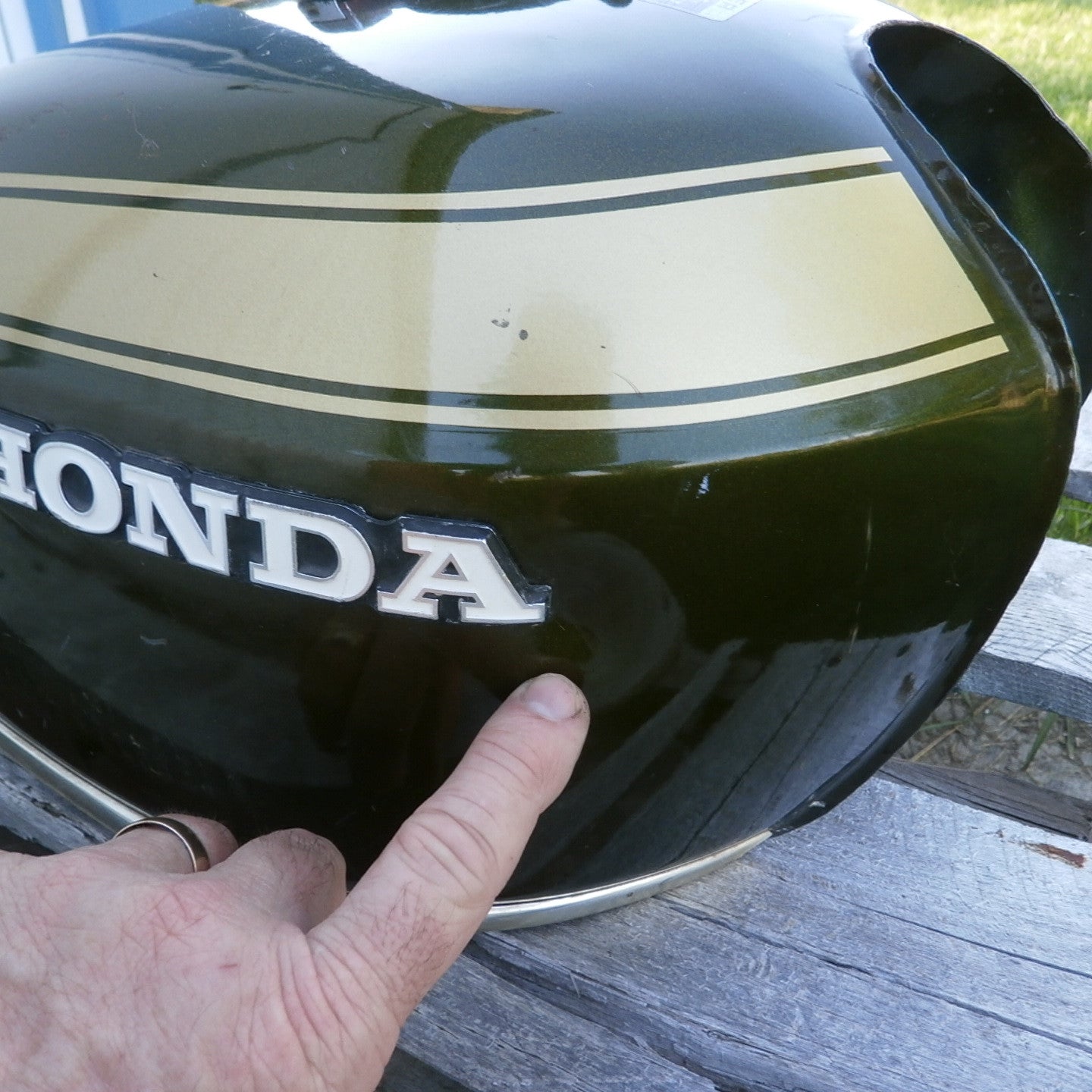 Sold Honda CB450 Gas Tank 1972 Candy Baccus Olive