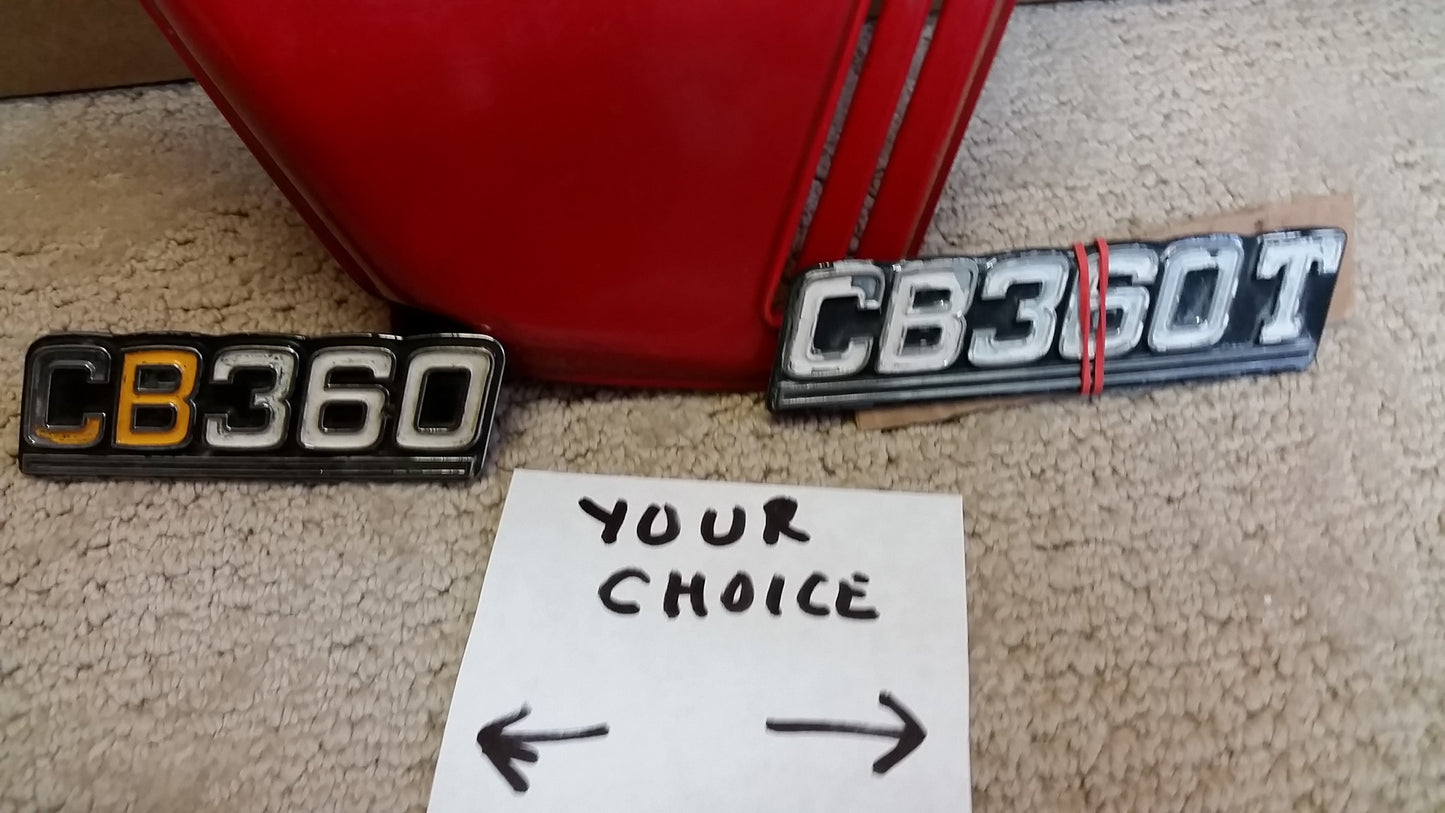 Honda CB360 right red sidecover with badge choice 4255