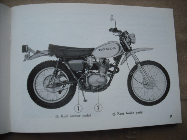 Honda XL250K0 Owners Manual Mint Condition 1840