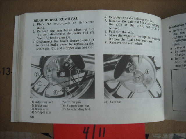 Honda VT500C 1986 Owners Manual