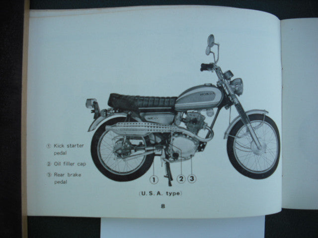 Honda CL100K1  Honda CL100SK1 Manual  USA Australian Models 1971 sku 1978
