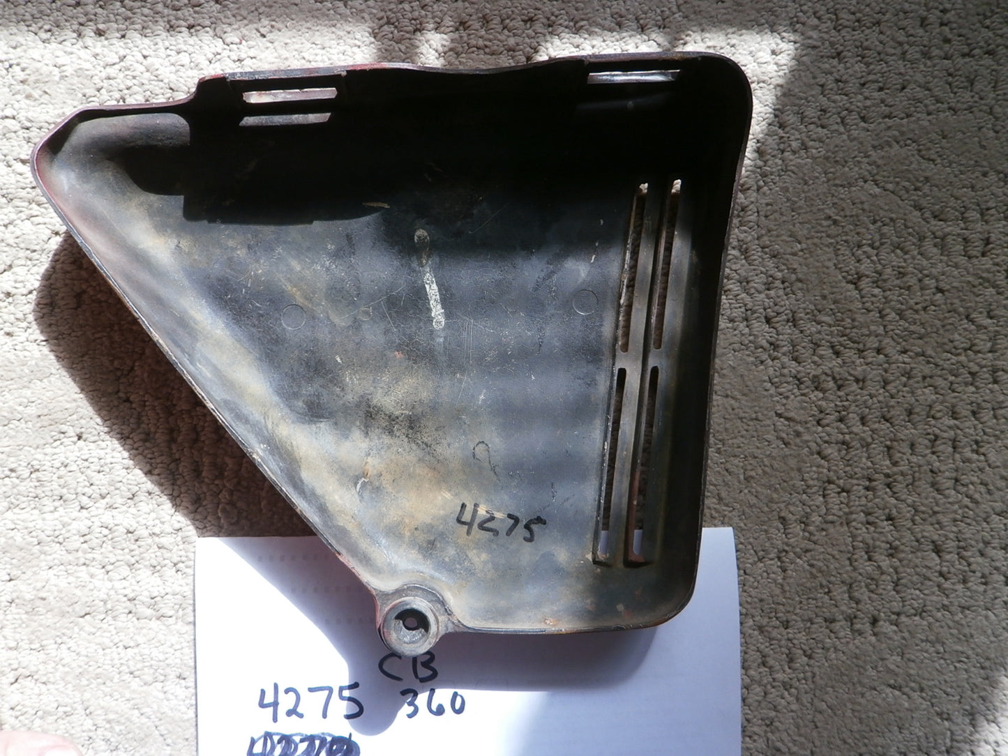 Honda CB360 Left Red Sidecover sku 4275