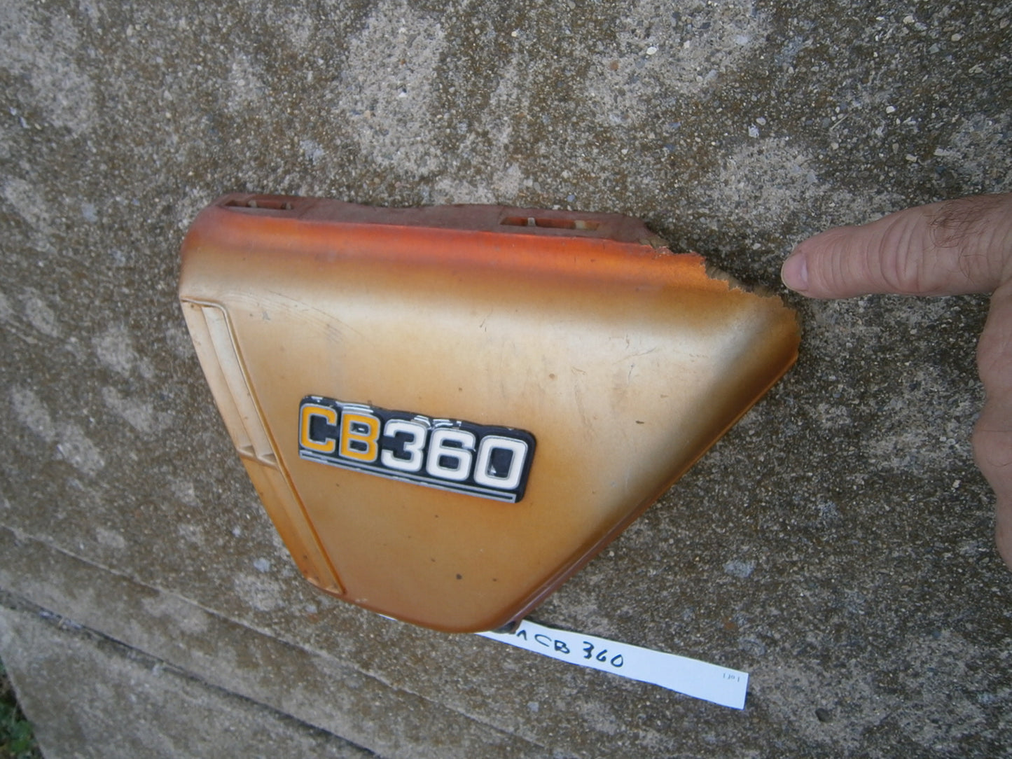 Honda CB360 sidecover left candy topaz orange 4460