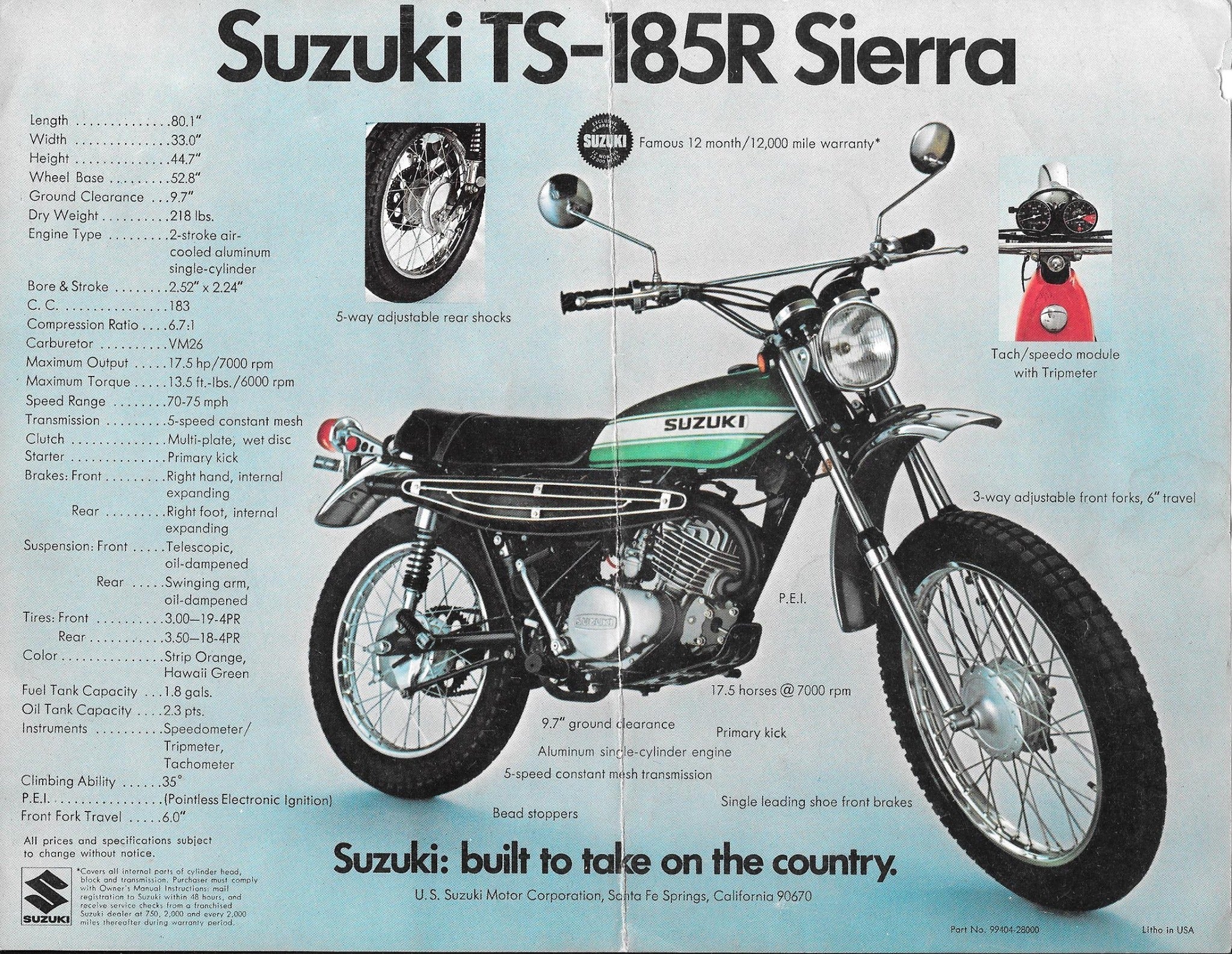 スズキTS185 2スト2,000キロ Suzuki TS185 Best Dual Purpose Japanese Motorcycle of 1971