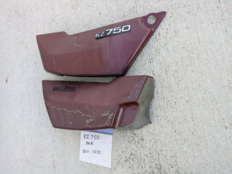 Kawasaki KZ750 1976-1977  Right brown Sidecover sku 1069 Combined  with sku 1070
