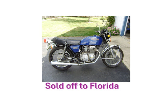 Sold Honda CB400F 1975 Blue 900 miles my sku 8000