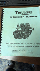 Triumph OEM Workshop Manual  350/500 unit construction twins sku 8358