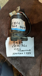 Honda CB CL360 Key and Ignition Switch Mount  complete with wiring  sku 3414