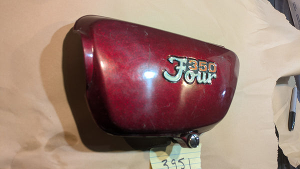 Honda CB350 Four red Left Sidecover sku 3951  sku chg 9001
