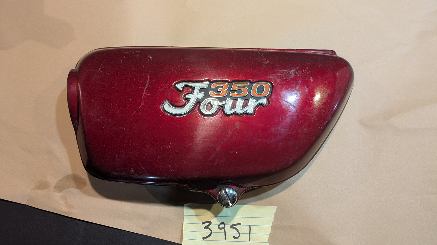 Honda CB350 Four red Left Sidecover sku 3951  sku chg 9001