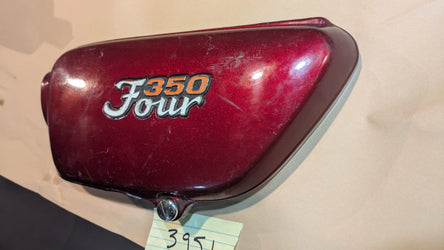 Honda CB350 Four red Left Sidecover sku 3951  sku chg 9001