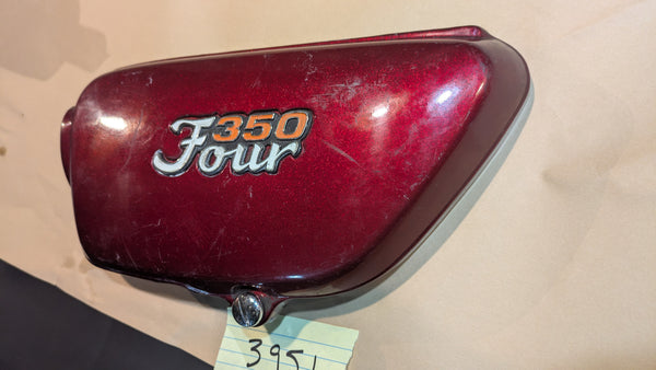 Honda CB350 Four red Left Sidecover sku 3951  sku chg 9001