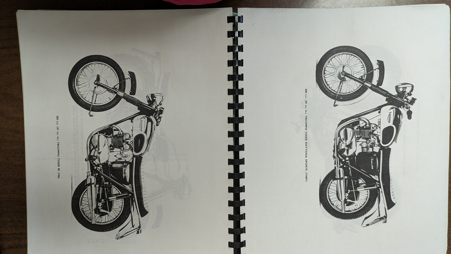 Triumph OEM Workshop Manual  350/500 unit construction twins sku 8358