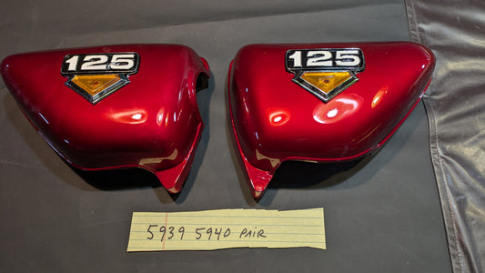 Honda CB125 New Aftermarket Red  sidecover pair  my  sku 59395940