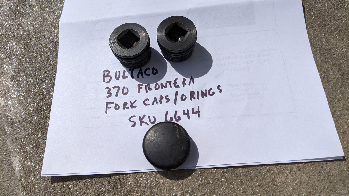 Bultaco Frontera Fork Cap Pair  skou 6644