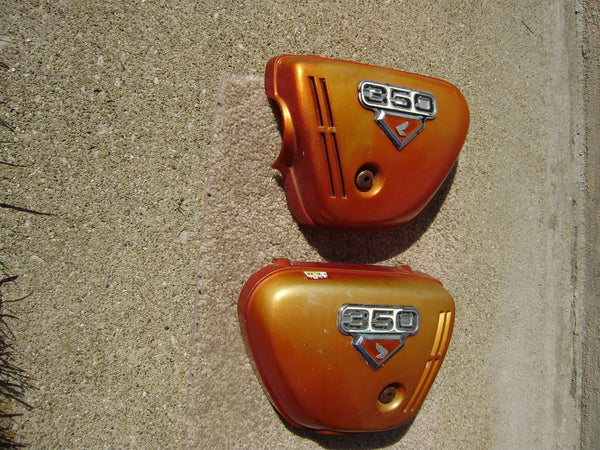 Honda CB350K5 Candy Orange Sidecover Pair sku  7425