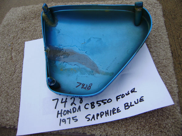 Honda CB550F0  1975  Right Candy Sapphire Blue Sidecover 83600-390 sku 7428