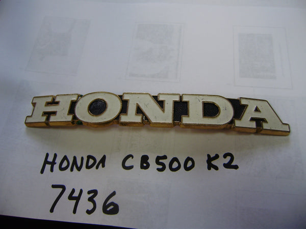 Honda CB500 K2 gas tank badge sku 7436