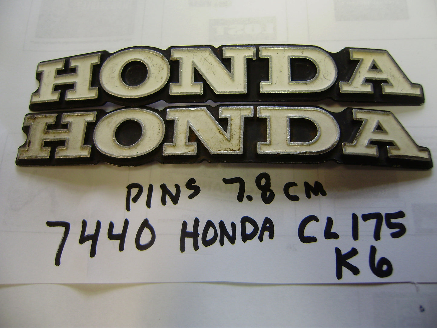Honda CL175 Gas Tank Badge pair sku 7440