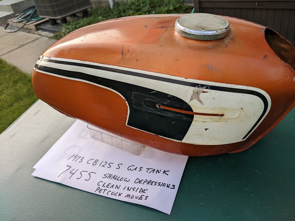 Sold Ebay Honda CB125S 1973 Candy Topaz Orange Gas Tank sku 7455