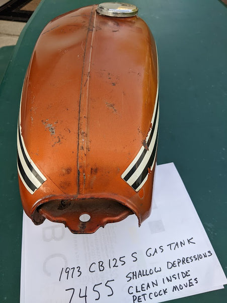 Sold Ebay Honda CB125S 1973 Candy Topaz Orange Gas Tank sku 7455